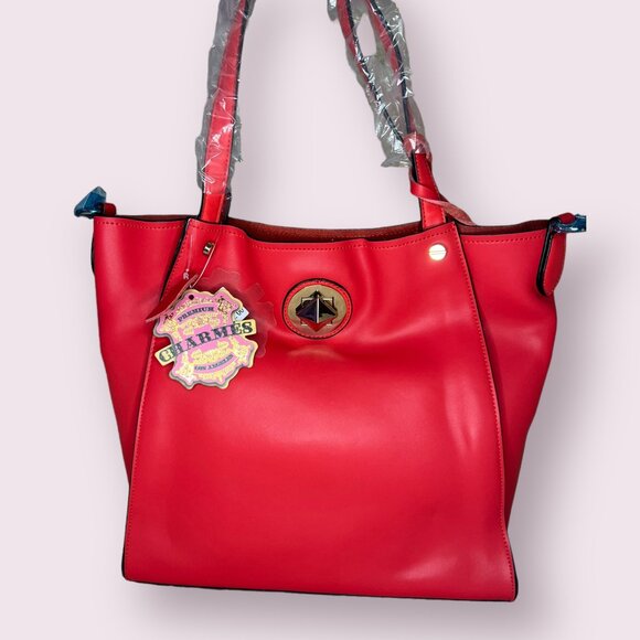 NWT Charmes REd Leather Handbag - Picture 1 of 7